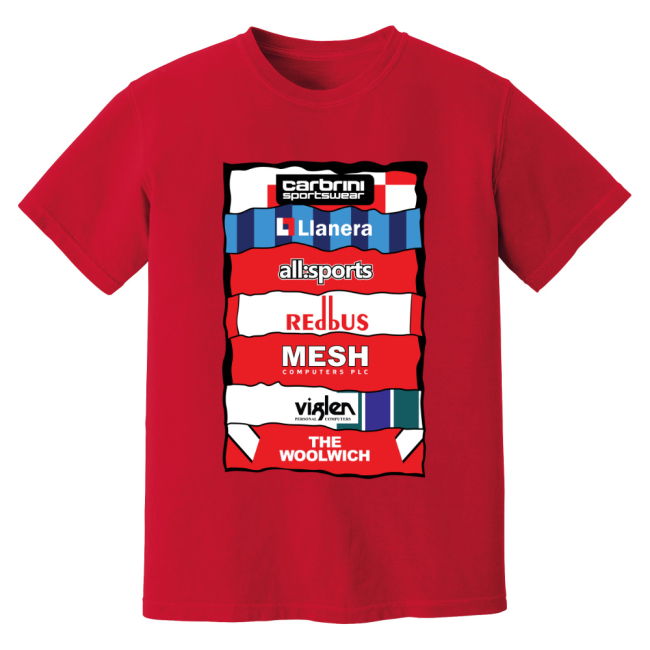 Charlton Sponsor History T-Shirt - Red (Unisex