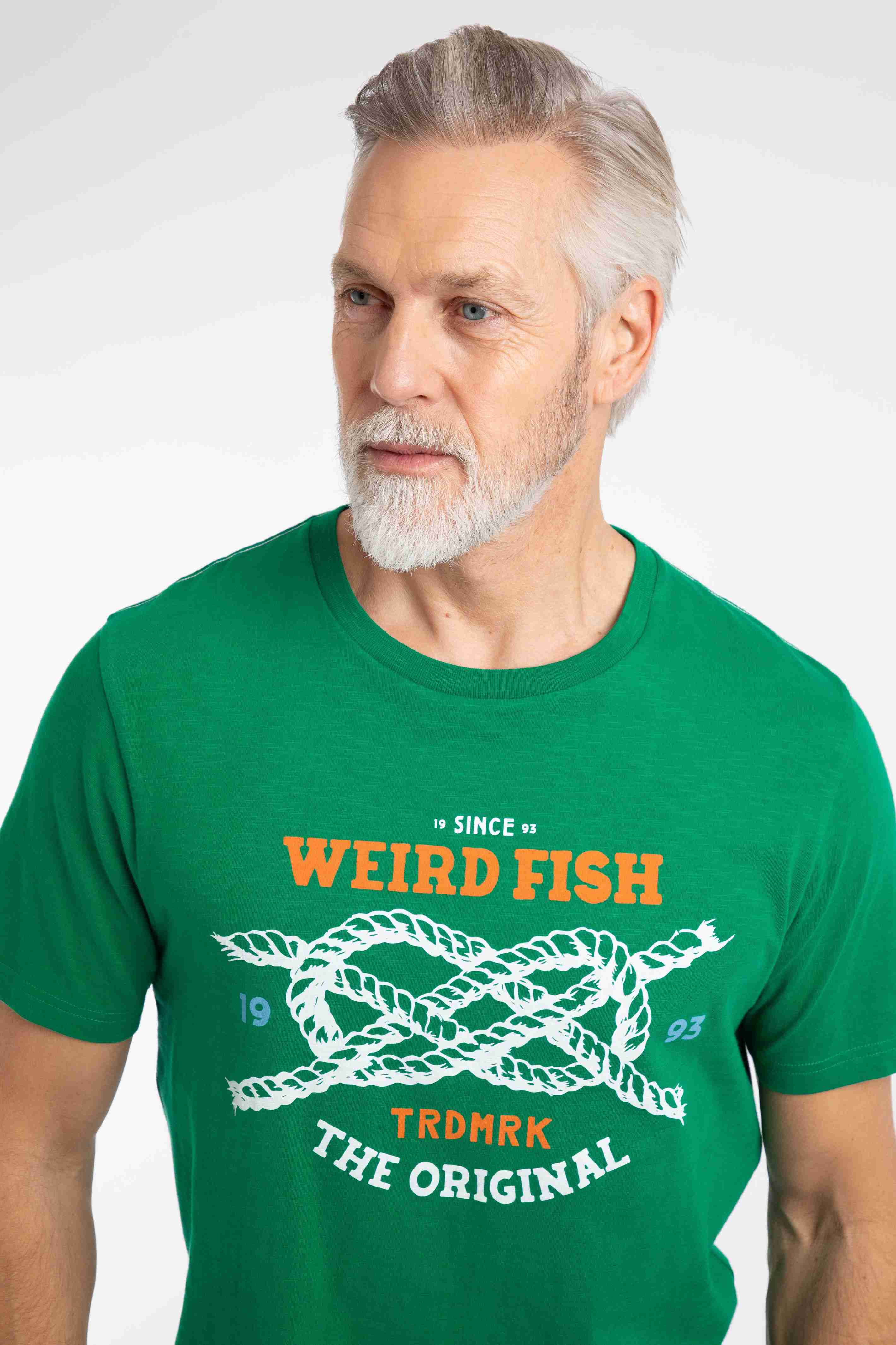Cast Off Front Print Graphic T-Shirt Heritage Green