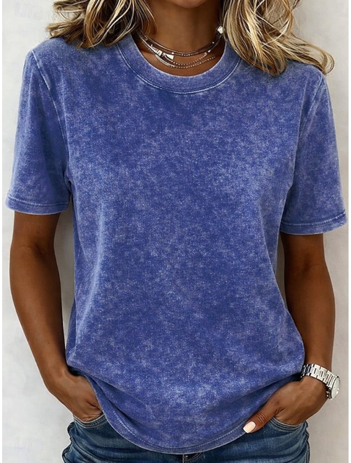Women's 100% Cotton T-Shirts - Quality Vintage Short Sleeve Crew Neck Tee