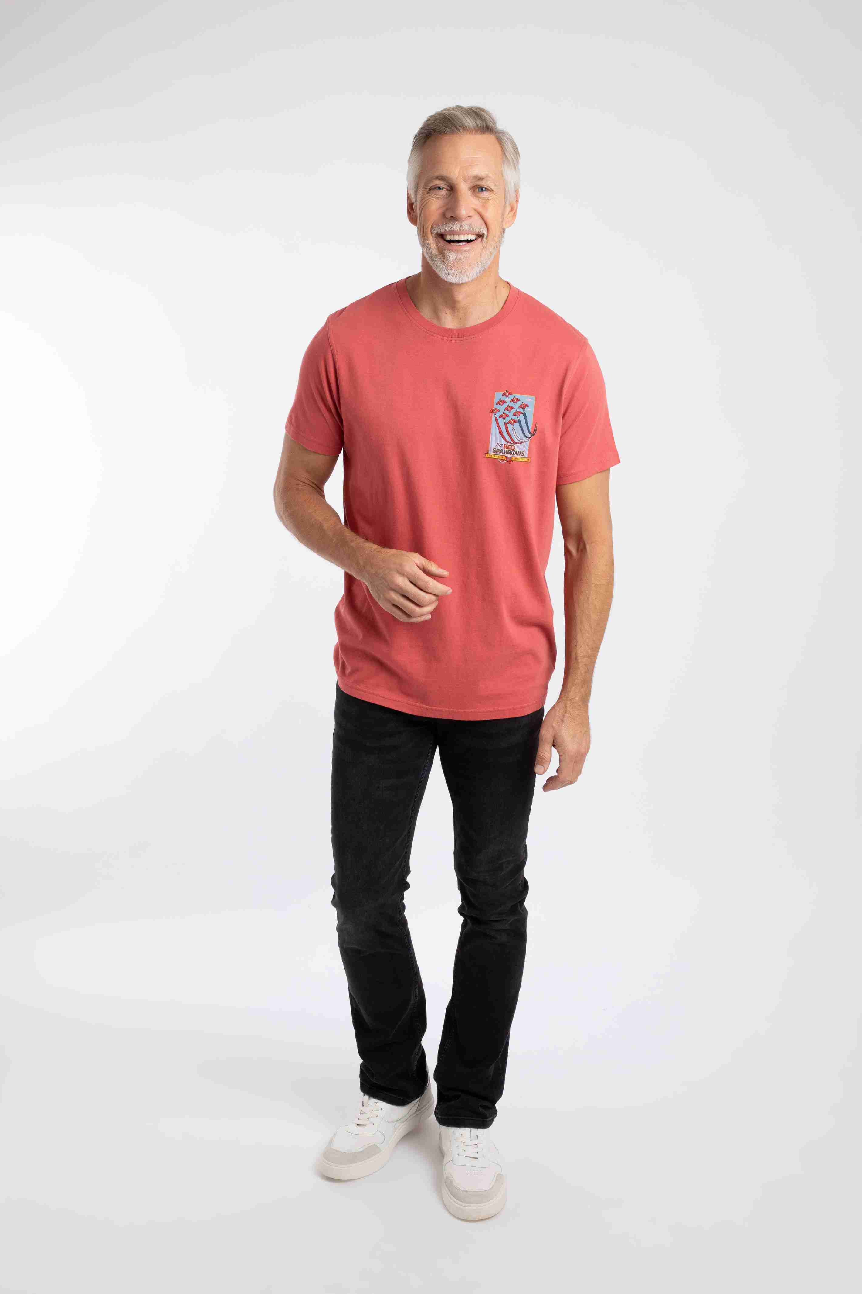 Red Sparrows Back Print Artist T-Shirt Nantucket