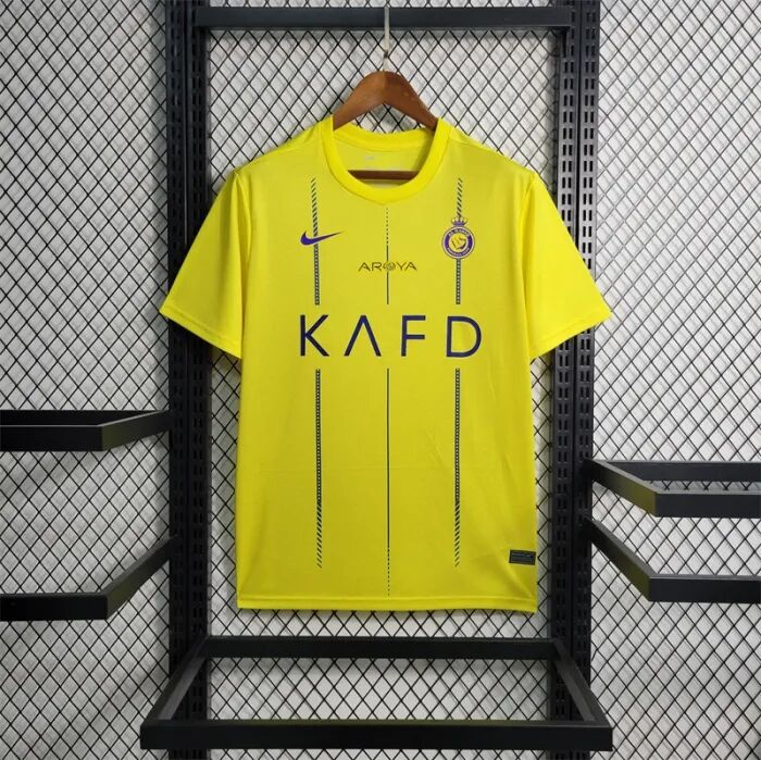 Durable 2324 Al Nassr FC Home Yellow Ronaldo Soccer Jersey Football