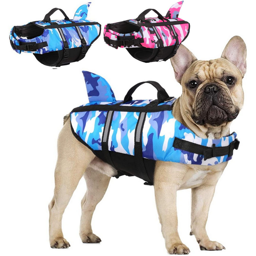 Durable Frenchie Shark Vest Life Jacket With Safety Rescue Handle for...