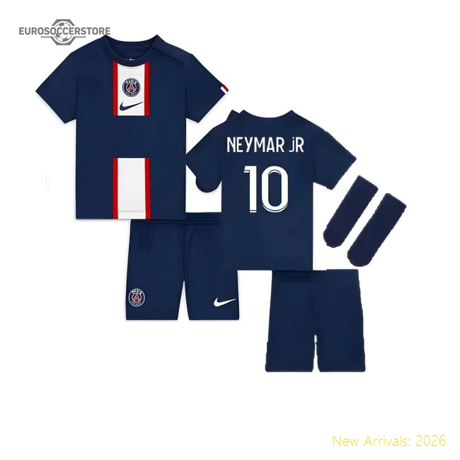 Elite 2022-2023 Paris Sg Little Boys Home Kit (neymar Jr 10)