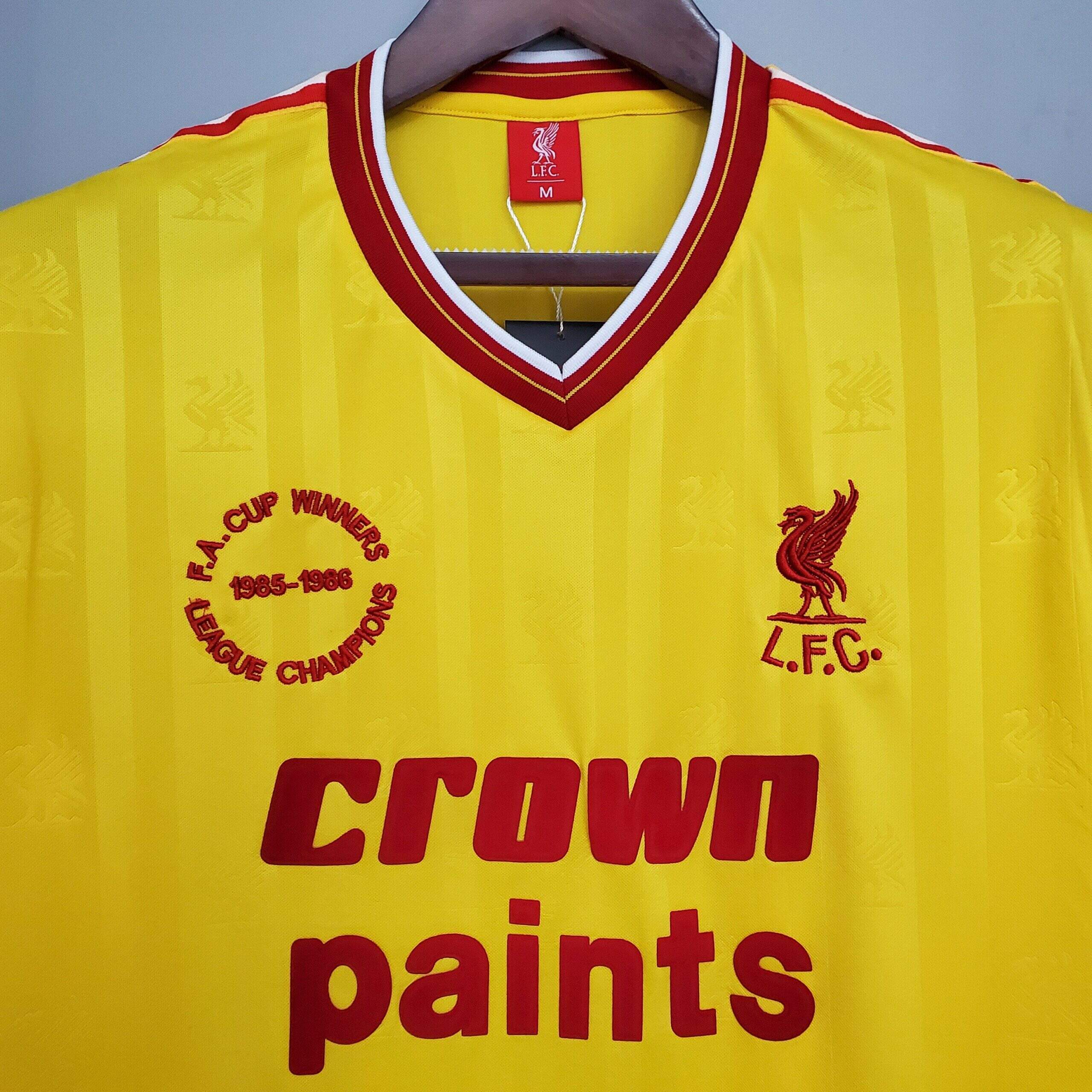 Cheap 1985-1986 Liverpool Yellow away kit