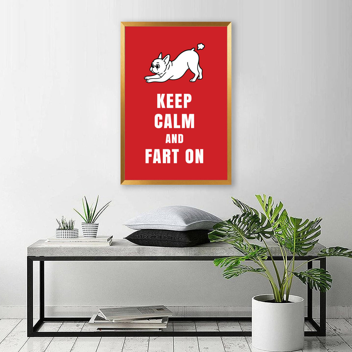 Frenchie-Fan Chopper - Vertical Framed Poster • Wall Decoration for C...