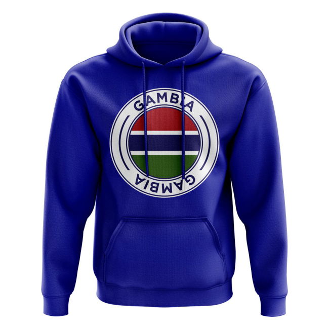 Championship Premium-Quality Gambia Football Badge Hoodie (Royal)