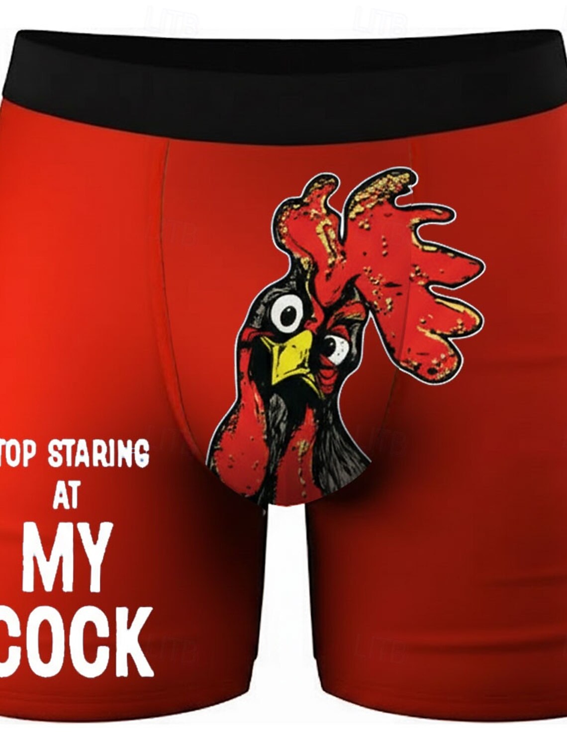 Men's Rooster Chick Funny Slang Stretchy Boxer Briefs Swimming Trunks