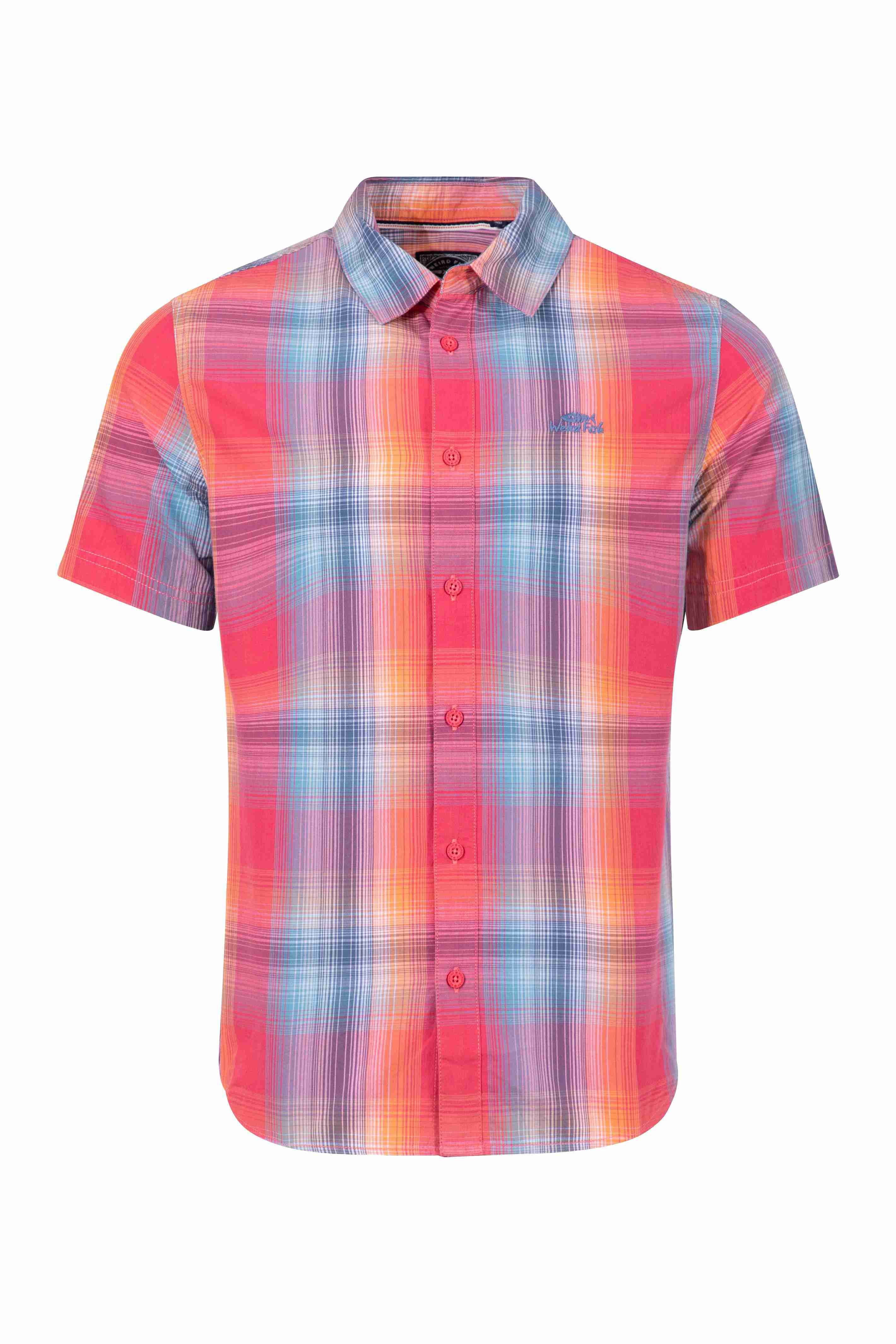 Judd Short Sleeve Check Shirt Flamingo