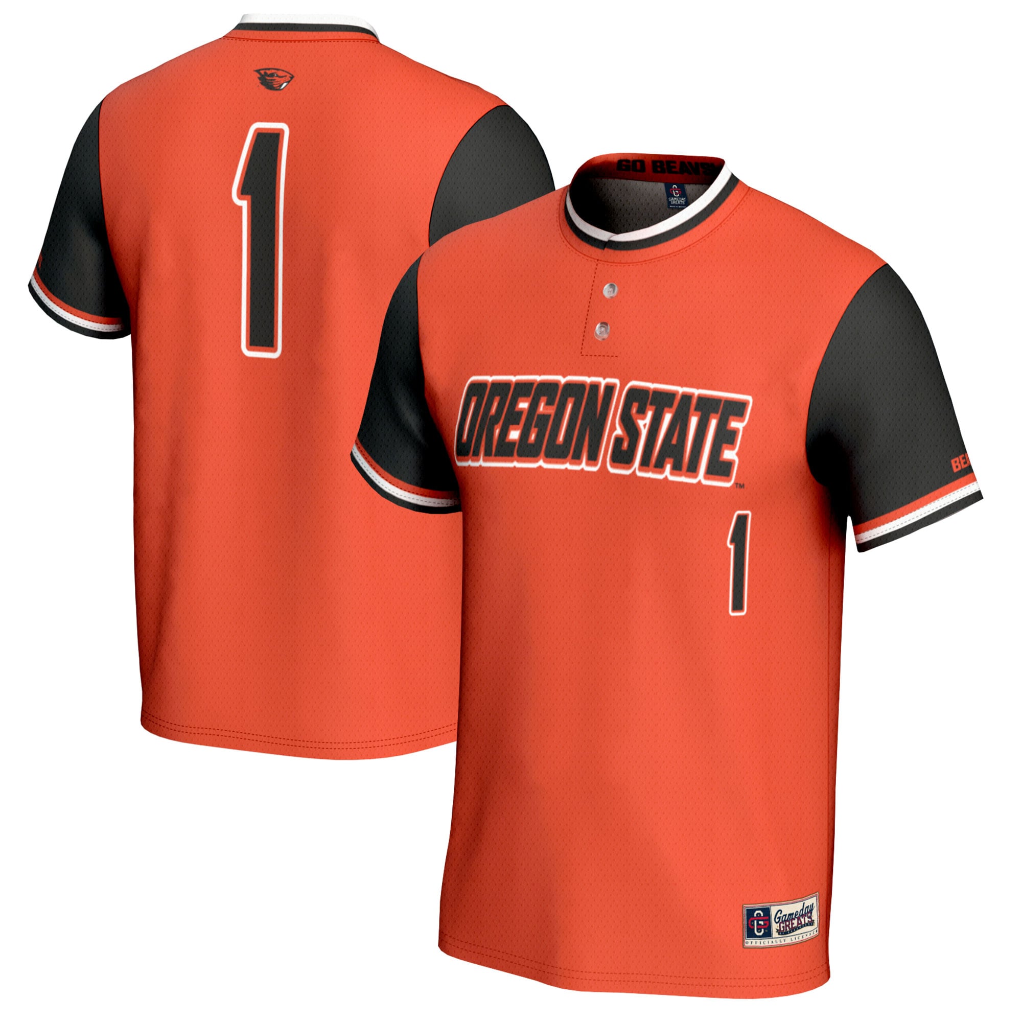 #1 Oregon State Beavers GameDay Greats Unisex Softball Fashion Jersey - Orange