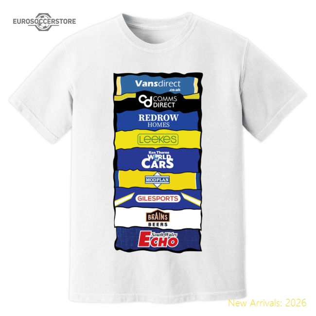 Premium Cardiff Sponsor History T-shirt (white) - Premium Quality