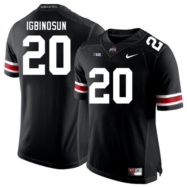 Men Ohio State Buckeyes #20 Davison Igbinosun Black Nike Stitch Jersey