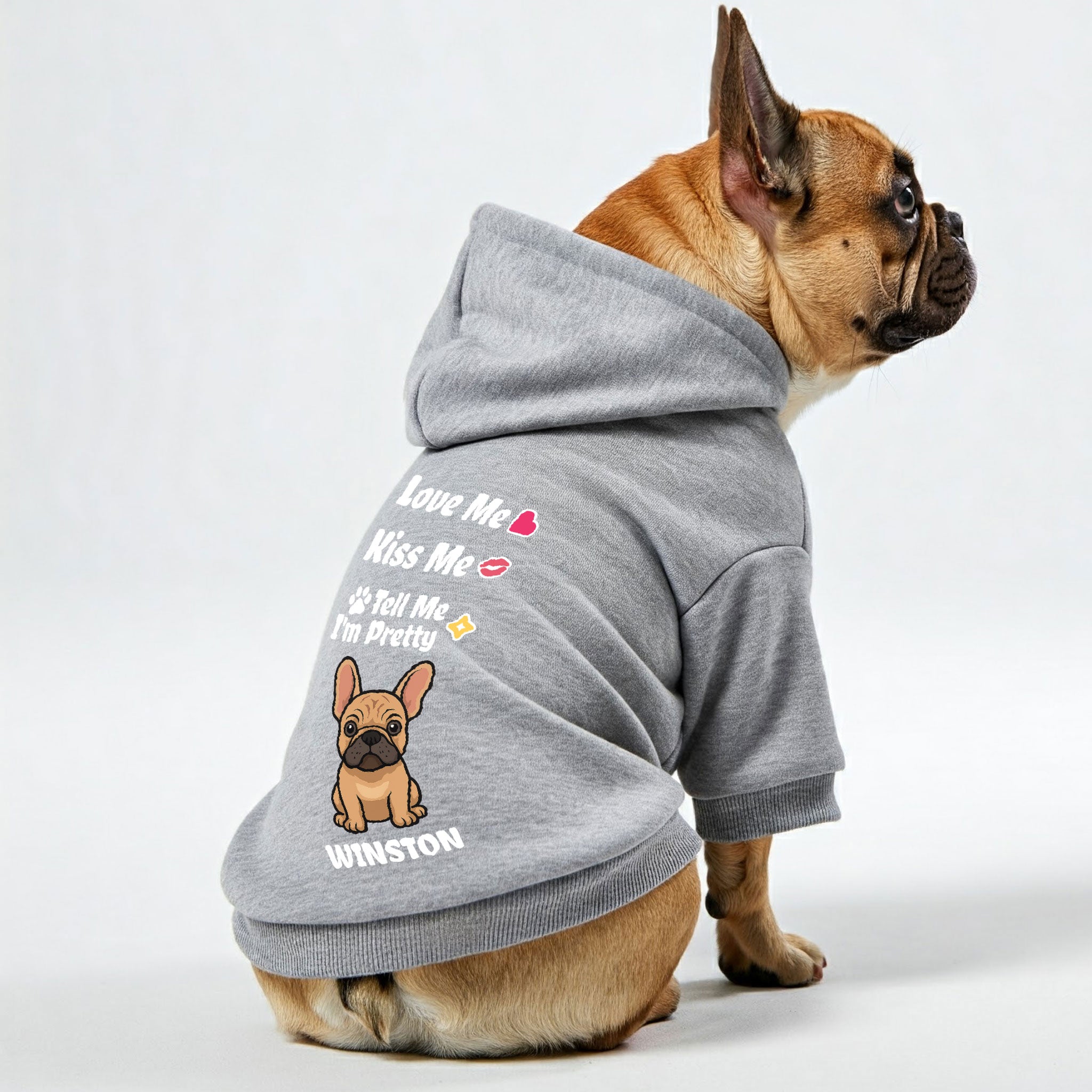 Minimal-Aesthetic Love Me - Personalized French Bulldog Hoodies With ...