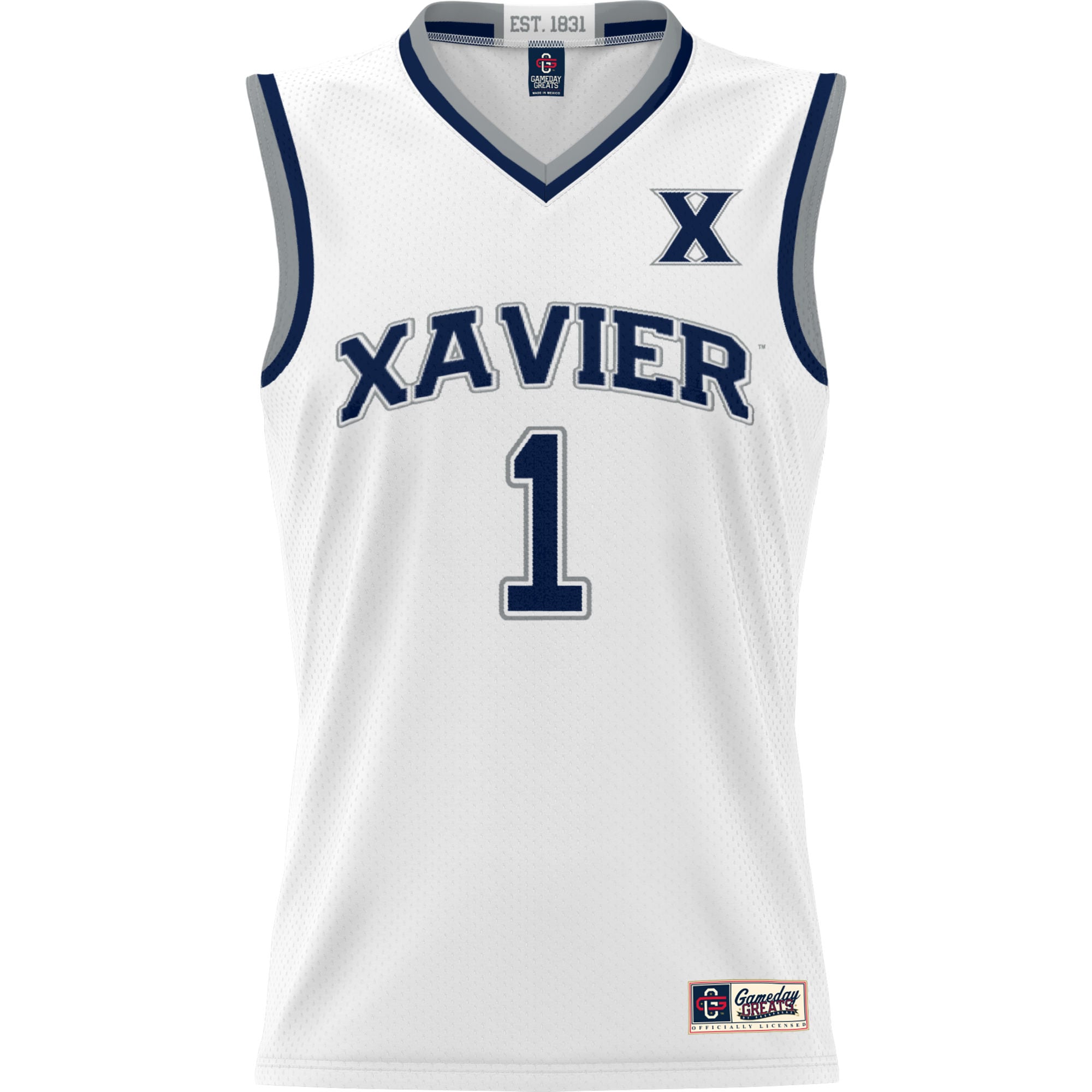 #1 Xavier Musketeers GameDay Greats Youth Lightweight Basketball Jersey - White