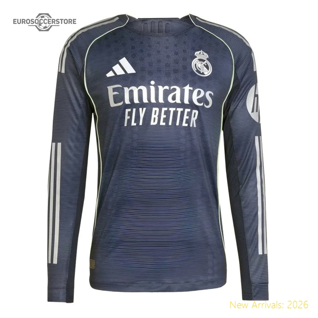 High-Quality 2025-2026 Real Madrid Long Sleeve Away Shirt (Mbappe 10)