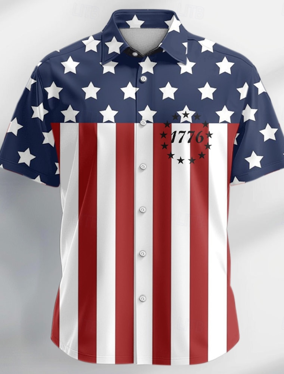 Independence Day Men's American US Flag Patriotic 1776 Shirt Summer Shirt Button Up Shirt Short Sleeve Fashion Casual Outdoor Vacation Dailywear Summer Turndown 3D Print