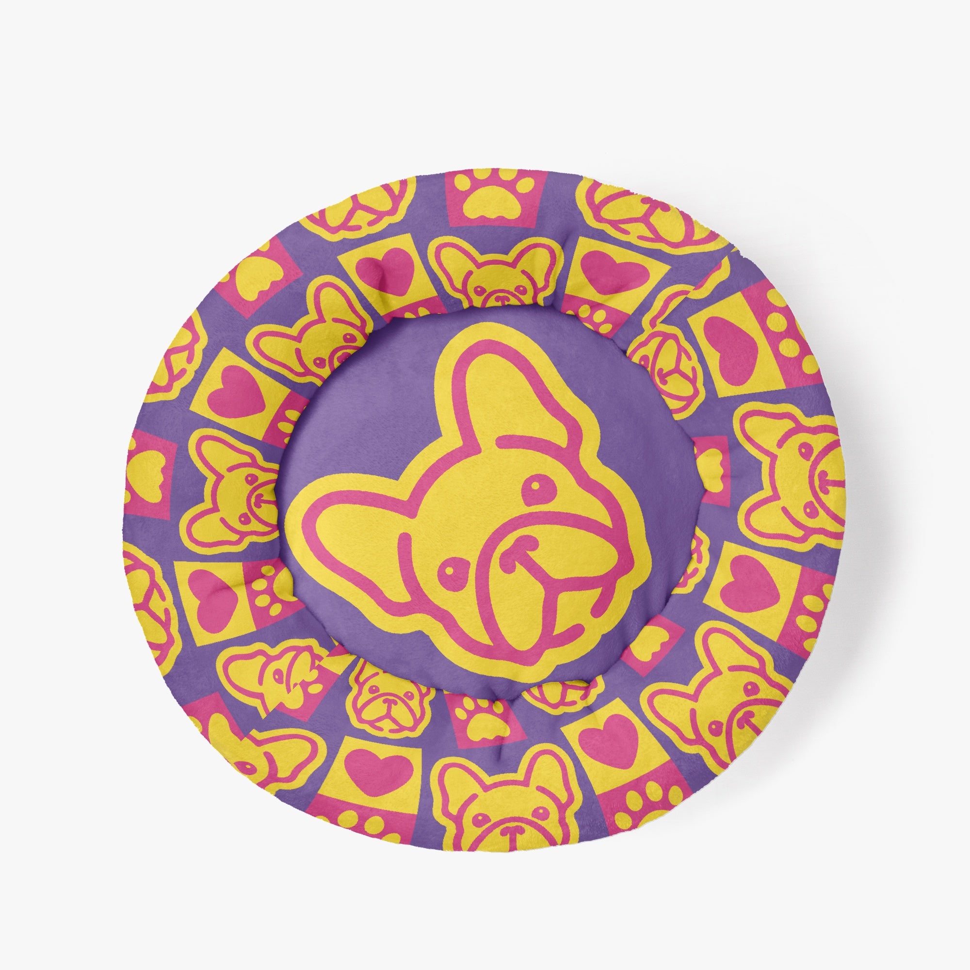 Ginger - Cloud-Comfort Frenchie Bed | Anti-Anxiety French Bulldog Donut Bed