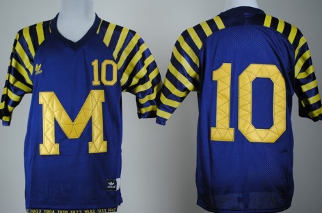 Men's Michigan UM #10 Tom Brady Blue 2024 comfortable match worn