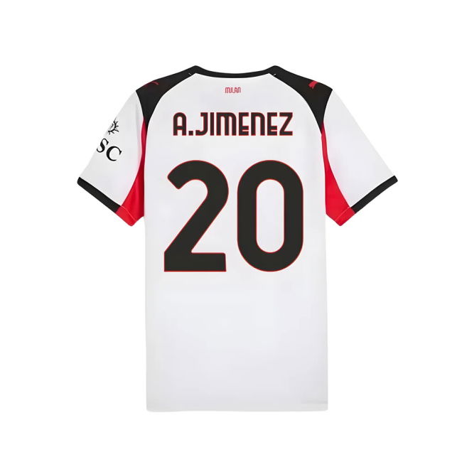 2025-2026 AC Milan Away Trendy Shirt (A.Jimenez 20) Moisture Wicking