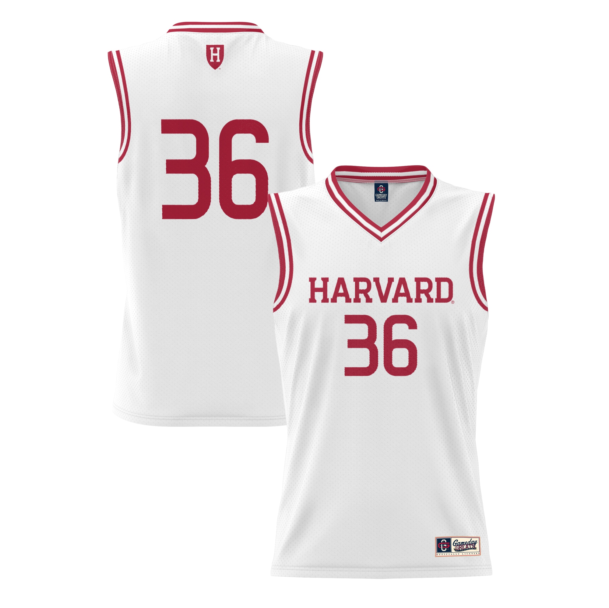 [DDG] Harvard Crimson GameDay Greats Lightweight Basketball Jersey - White
