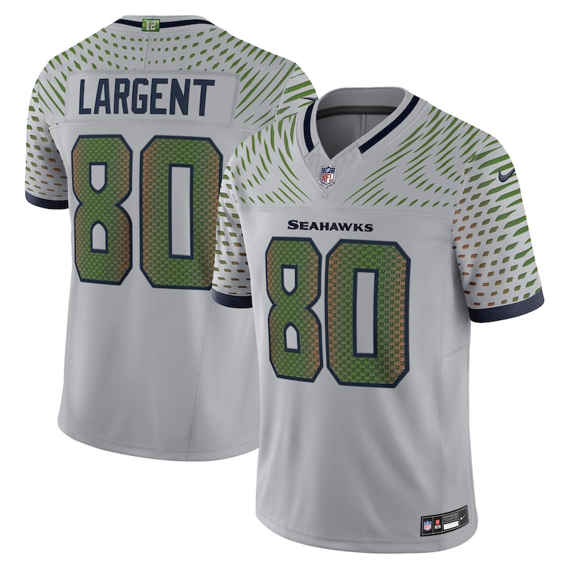 None Steve Largent Record-Breaker SEA Seahawks Authentic Jersey