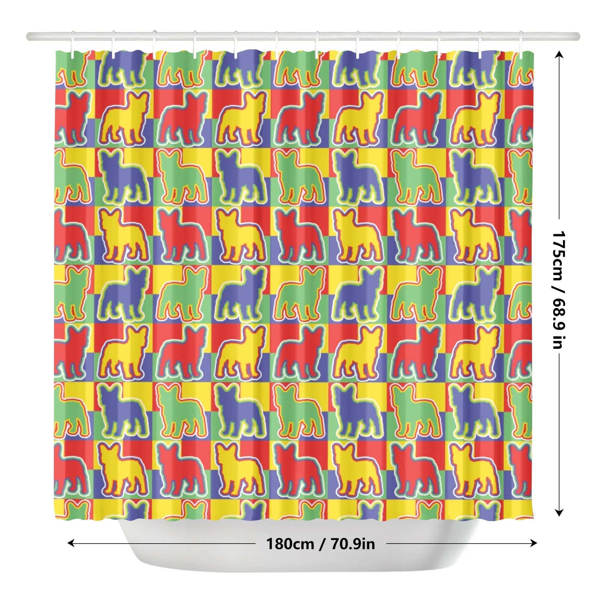 Shower Curtain For Frenchie Lovers Dog Supplies | Safe For Paws