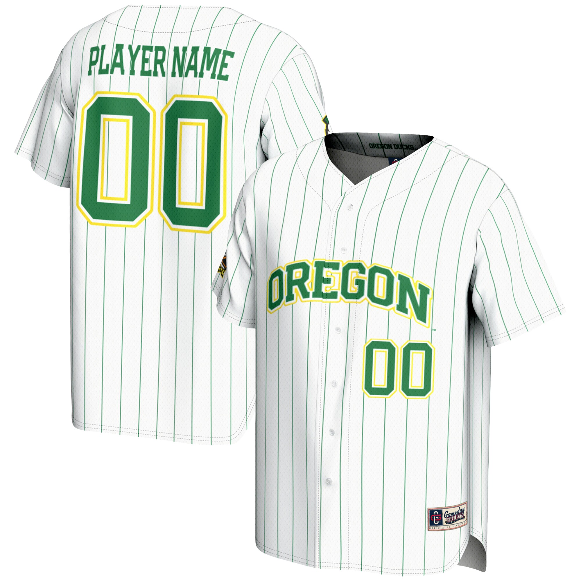 [DDG] Oregon Ducks GameDay Greats NIL Pick-A-Player Lightweight Baseball Jersey - White
