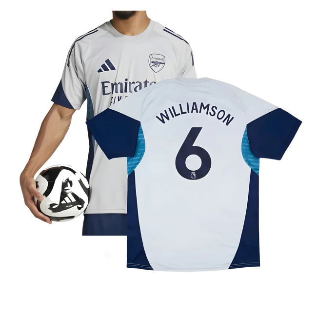 2025-2026 Arsenal Training Shirt (Grey Two) (Williamson 6) (Fan Fav...