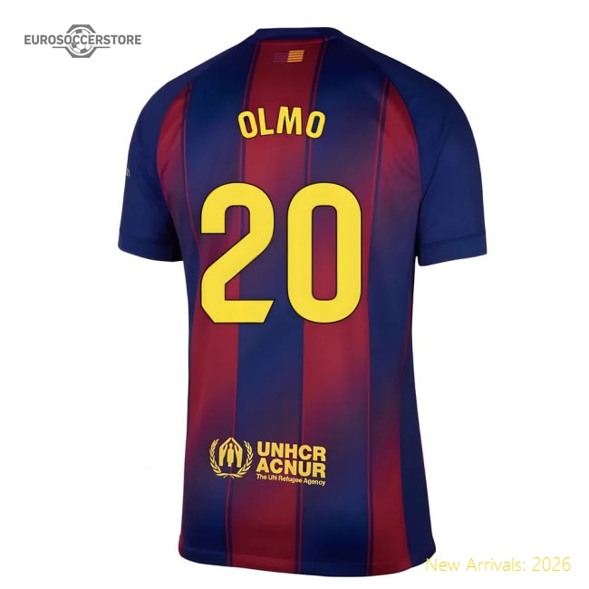 2025-2026 Barcelona Home Jersey Shirt (Olmo 20) Supporter Version