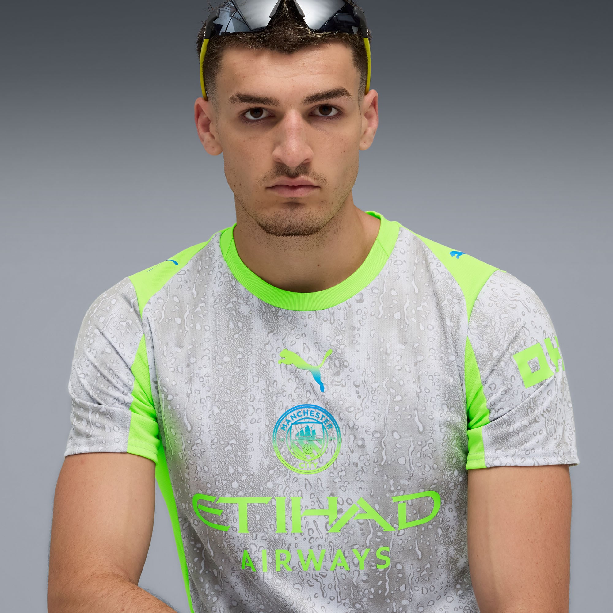 [SJH] Manchester City 2025/26 Third Replica Jersey - Gray/Neon Green