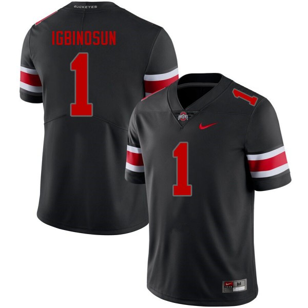 Men Ohio State Buckeyes #1 Davison Igbinosun Blackout Nike Stitch Jersey