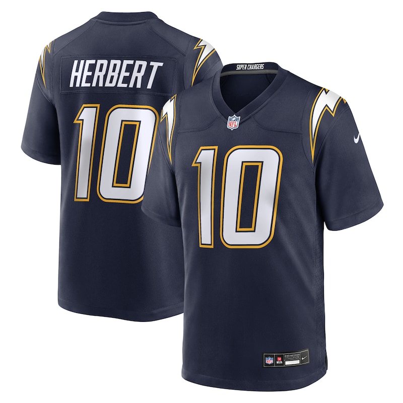 None Justin Herbert LA Chargers Sleek Official Jersey Game Day Wear
