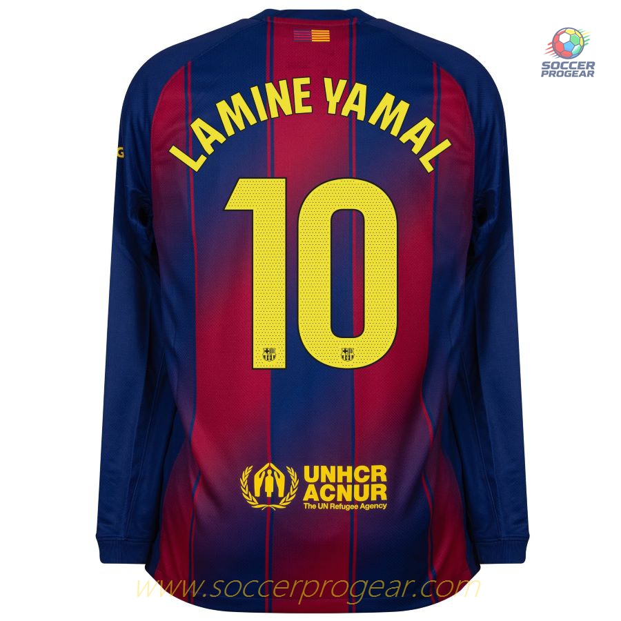 Barca Home Football Team Jersey 2025-2026 Season Lamine Yamal Long-Sleeve