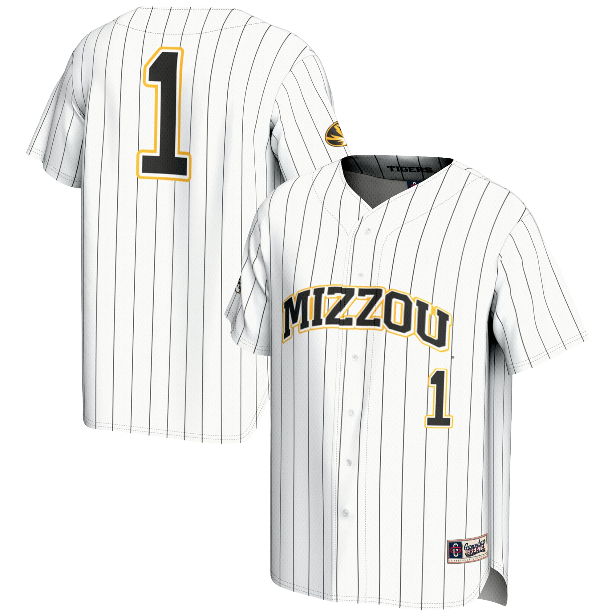 #1 Missouri Tigers GameDay Greats Youth Lightweight Baseball Jersey - White