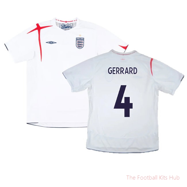 England 2005-07 Home Shirt (XXL) (Very Good) (GERRARD 4)