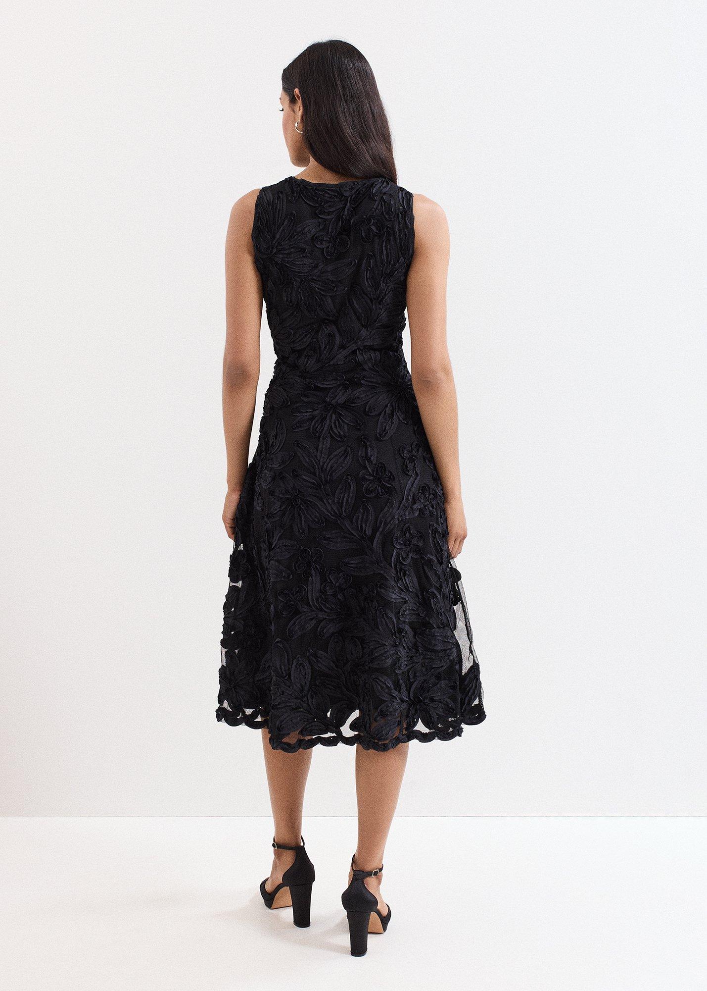 Paloma Black Tapework Midi Dress
