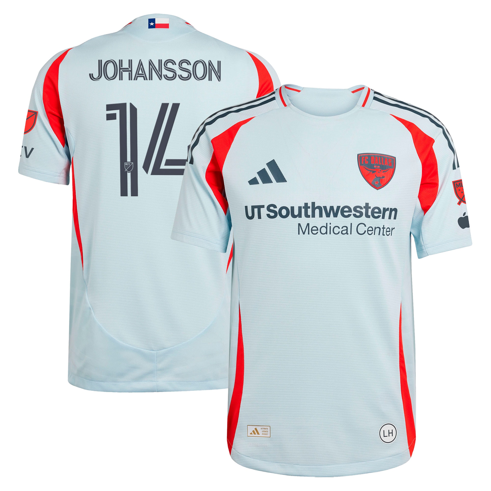 [SJH] Youth Herman Johansson FC Dallas 2025 The Inferno Kit On-Field Authentic Jersey - Light Blue