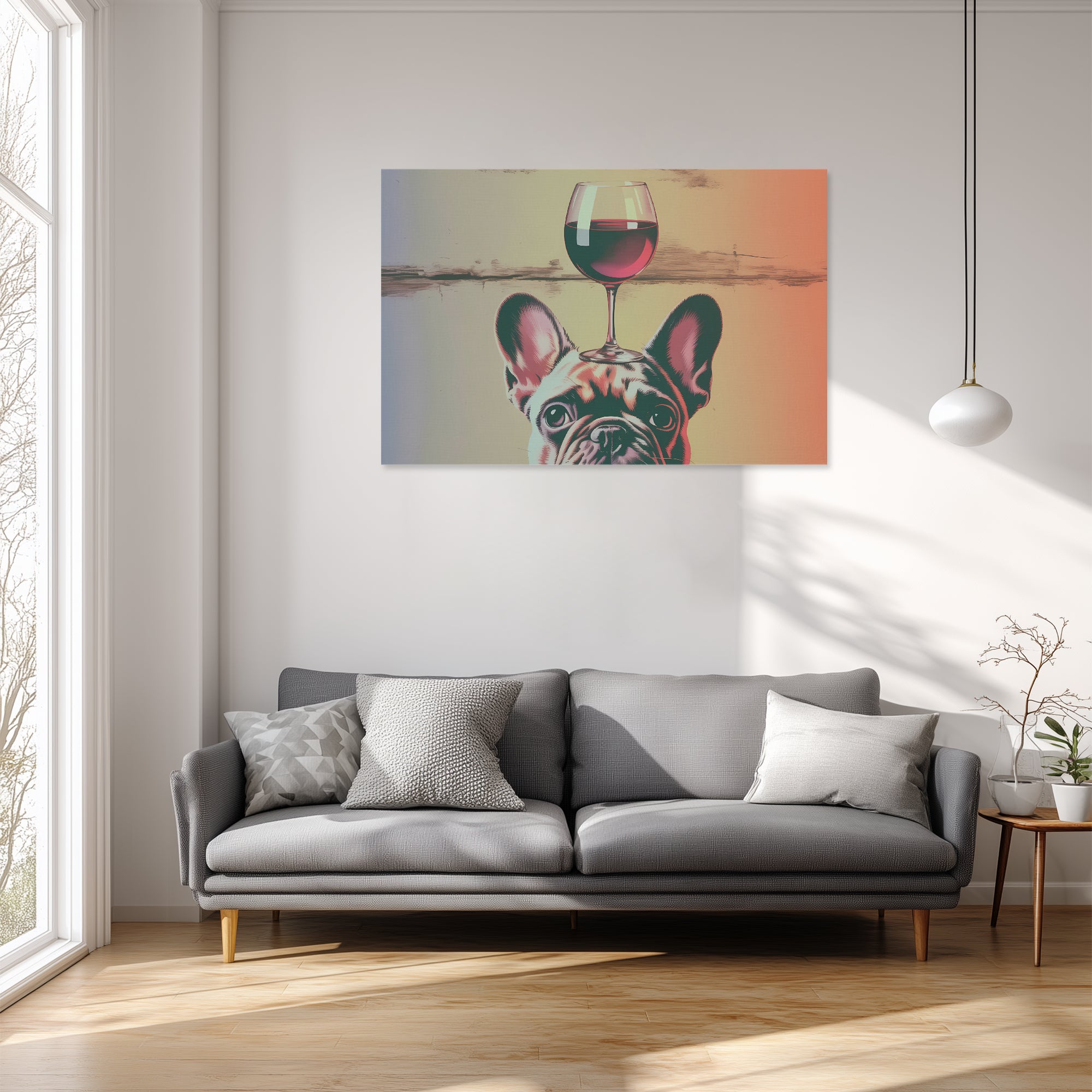 Lifestyle-Driven Petunia - Adorable Frenchie Canvas Wall Art for Pet