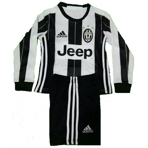 Kids Juventus LS Home 201617 Soccer KitShirtShorts - Official Replica