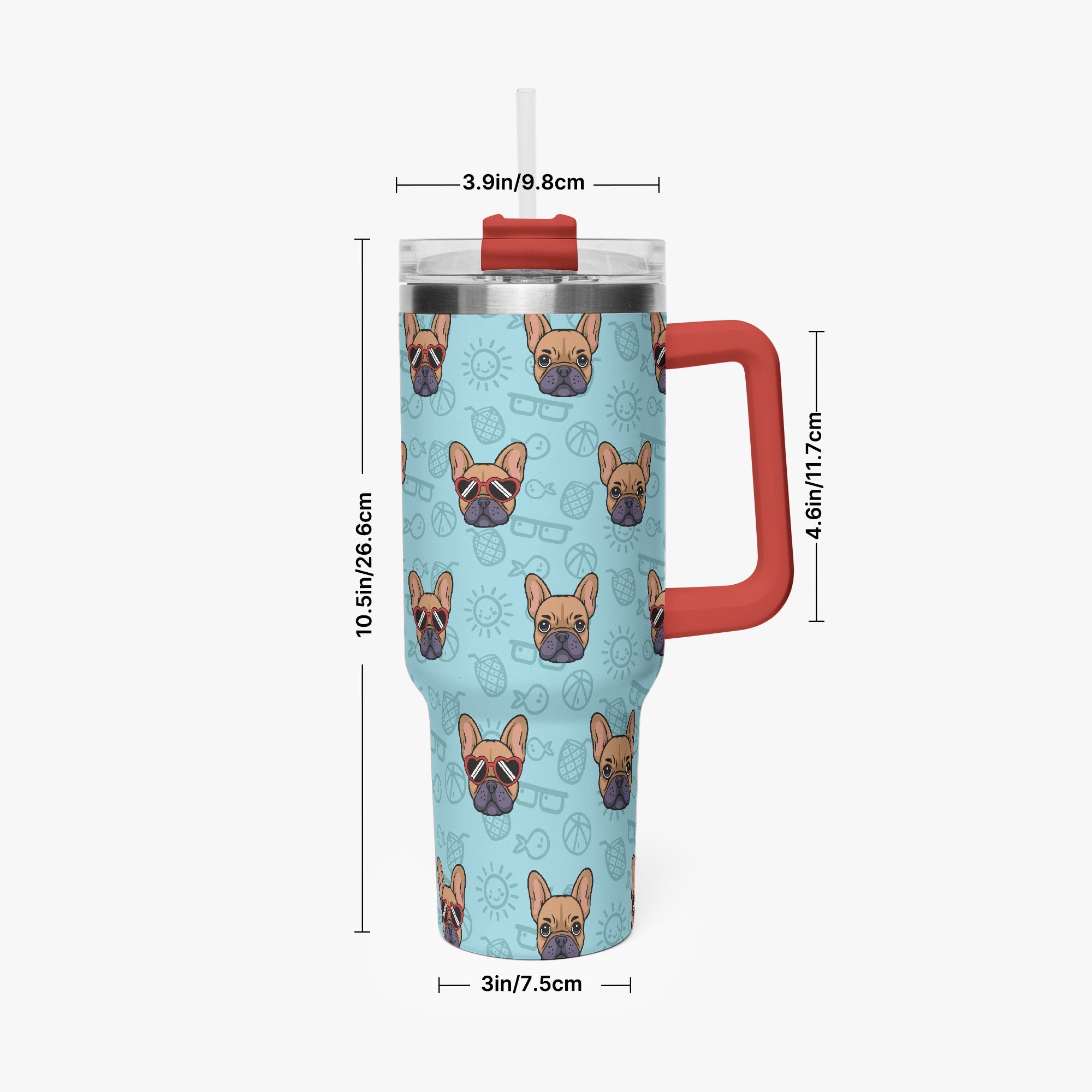 French Bulldog Luca Car Tumbler Cup Essential Dog Supply