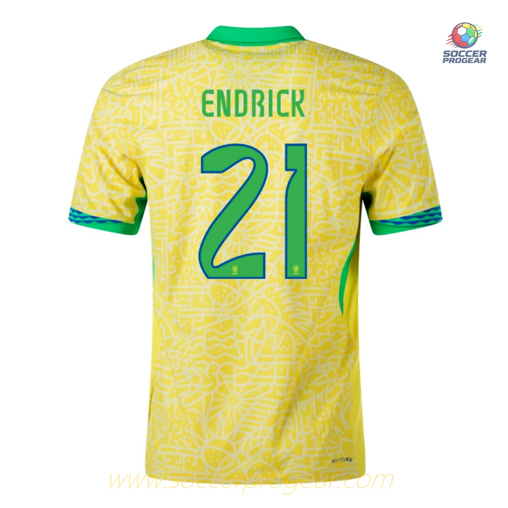 Brazil Home Football Jersey Football Jersey 2024/25 Collection Endrick