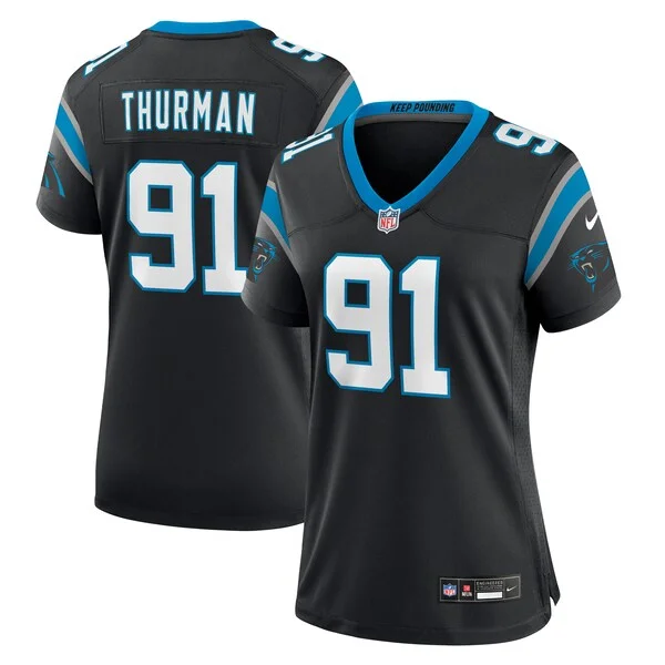 None Nick Thurman Game Jersey - Black | NFL Player Jersey | NFL Footba