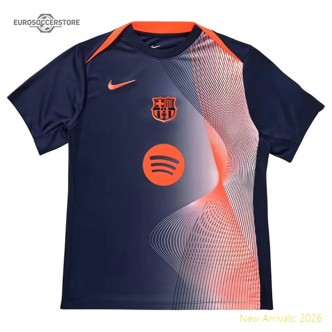 Trending 2025-2026 Barcelona T90 Third Dri-Fit Pre-Match Shirt (Navy)
