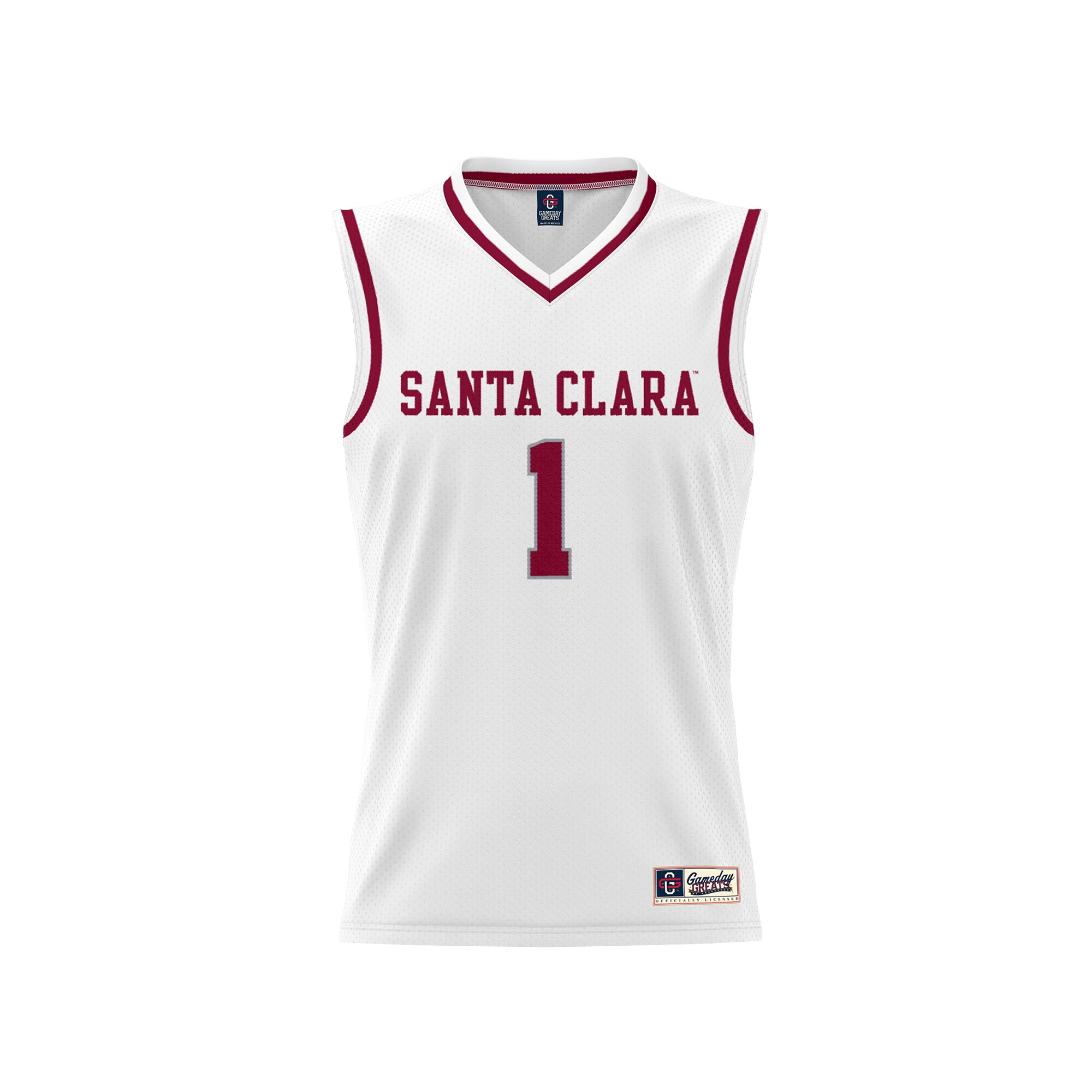 [NJP] Santa Clara Broncos GameDay Greats Unisex Lightweight Collegiate Basketball Fashion Jersey - White