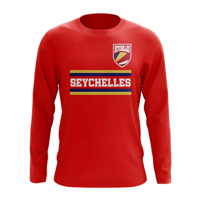 Pro-Grade Seychelles Core Football Country Long Sleeve T-Shirt (Red)