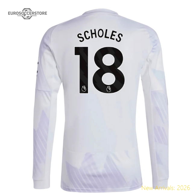 2025-2026 Man Utd Long Sleeve Away Shirt (Scholes 18)
