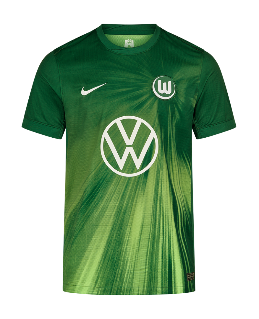 Wolfsburg's 25-26 Home Jersey featuring AMOURA 9