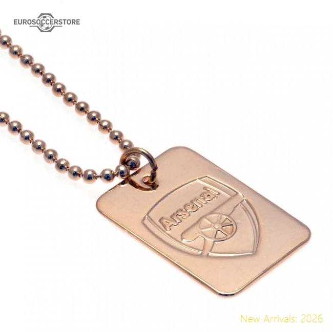 Official Arsenal Fc Gold Plated Dog Tag & Chain - Premium Quality