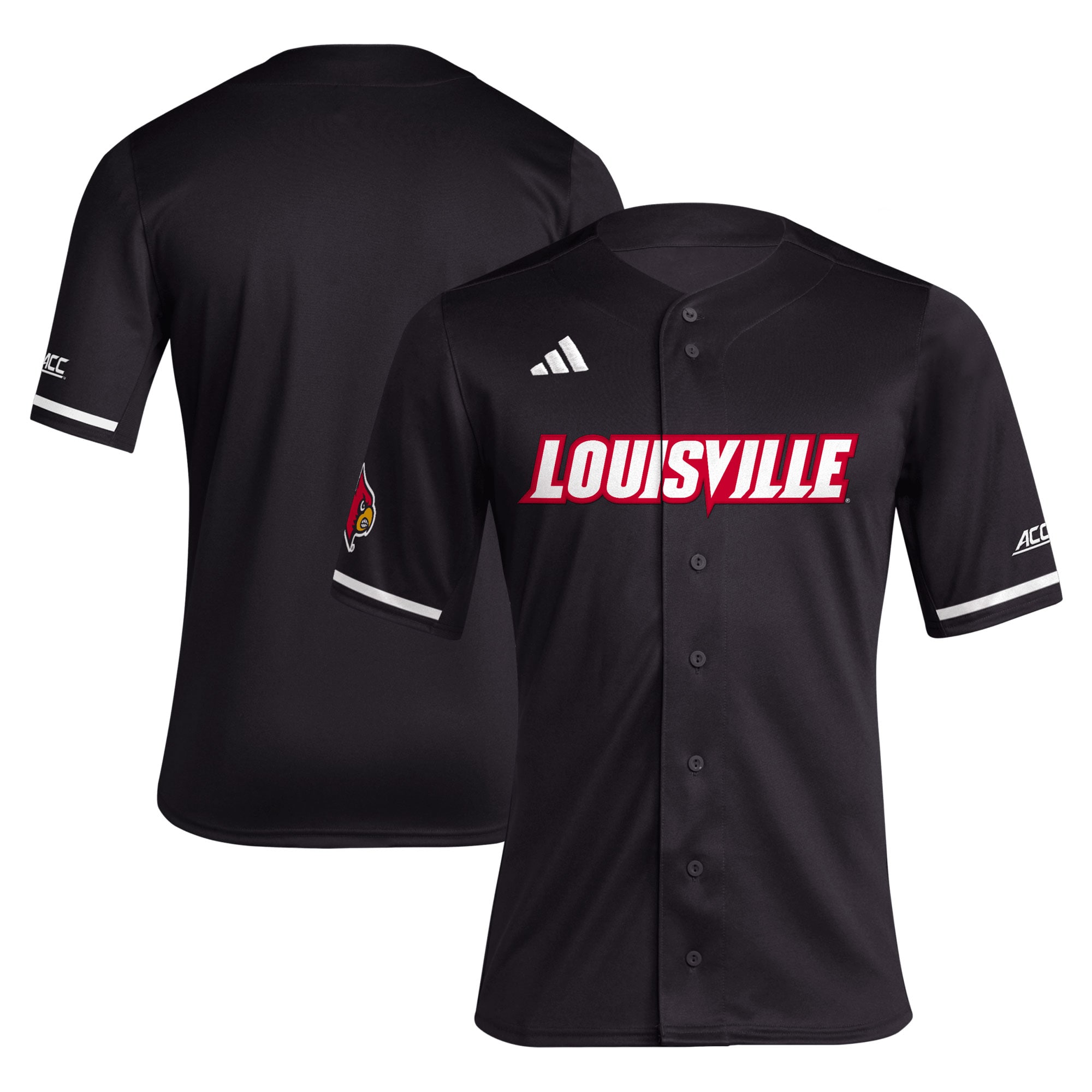 [NJP] Women's Louisville Cardinals Replica Baseball Jersey - Black