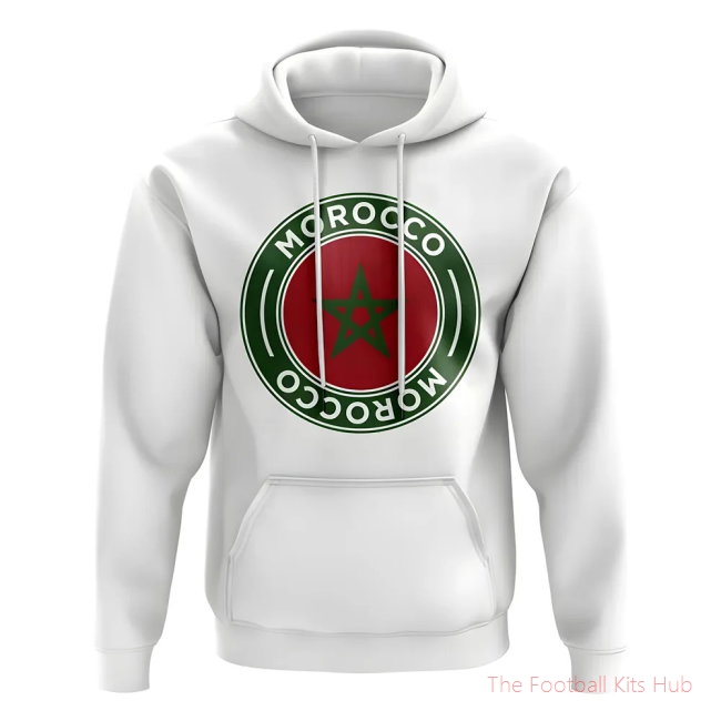 Men Morocco Football Badge Hoodie (White)