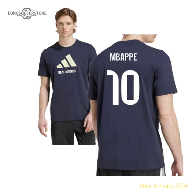 Popular 2025-2026 Real Madrid Seasonal Graphic Tee (Legend Ink) (Mbappe